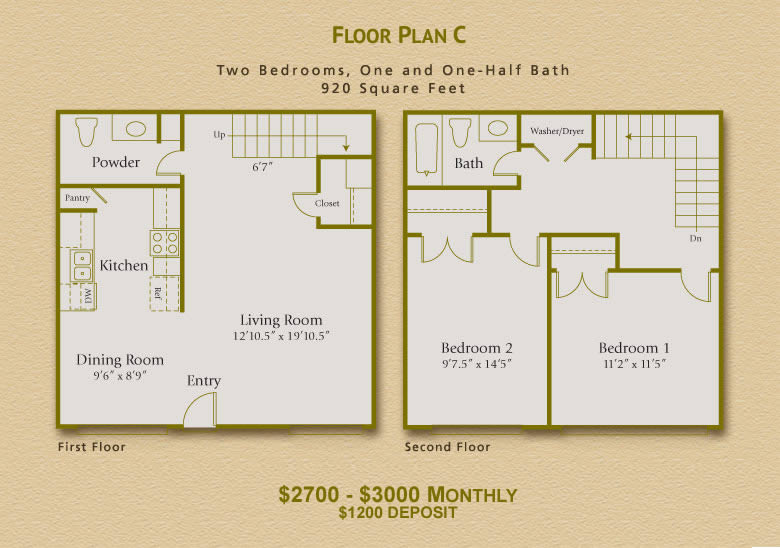 Floor Plan C with Price and Deposit