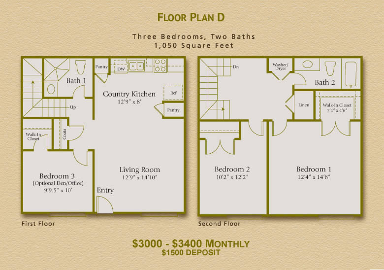 Floor Plan D with Price and Deposit